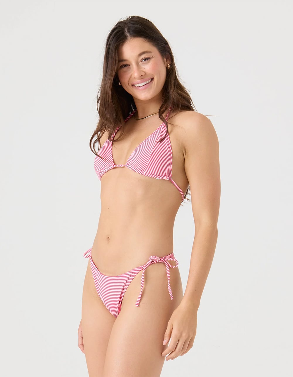 ROXY Good Vibes Mitered Tiki Triangle Bikini Top - PINK