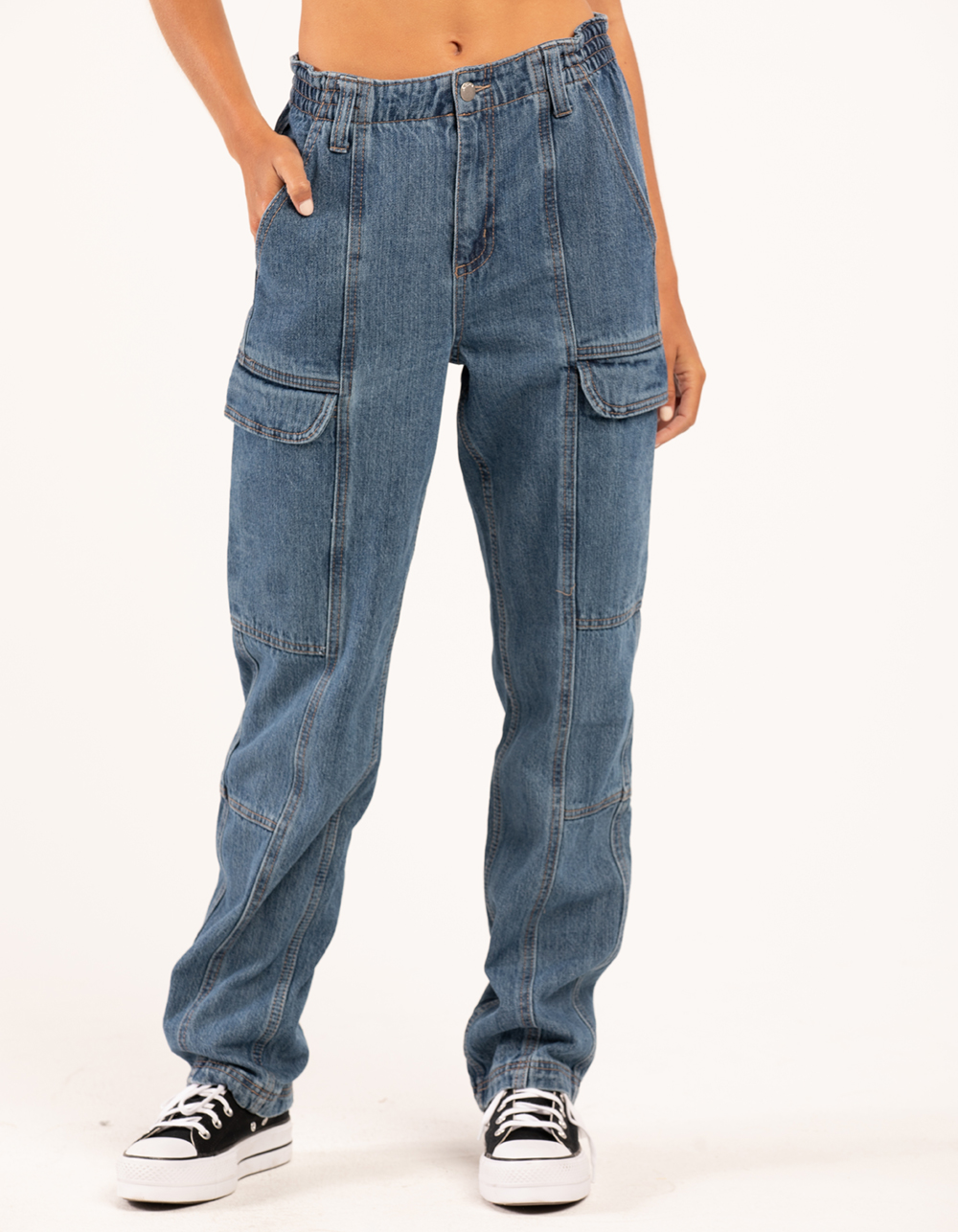 RSQ Womens Cargo Jeans - MEDIUM WASH | Tillys