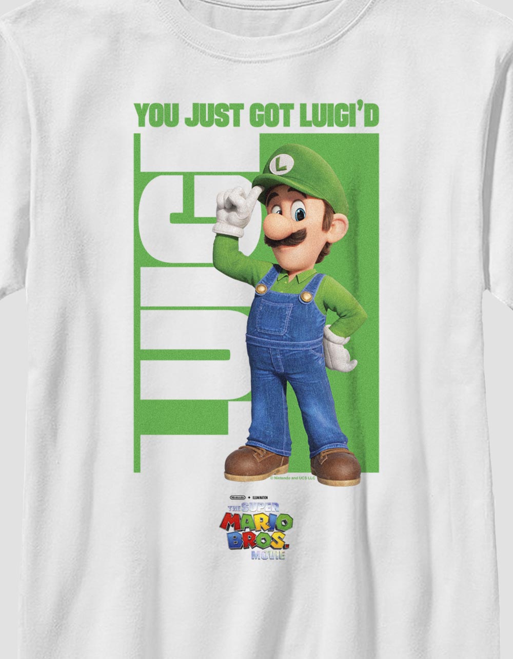 THE SUPER MARIO BROS MOVIE Got Luigi'd Unisex Kids Tee - WHITE