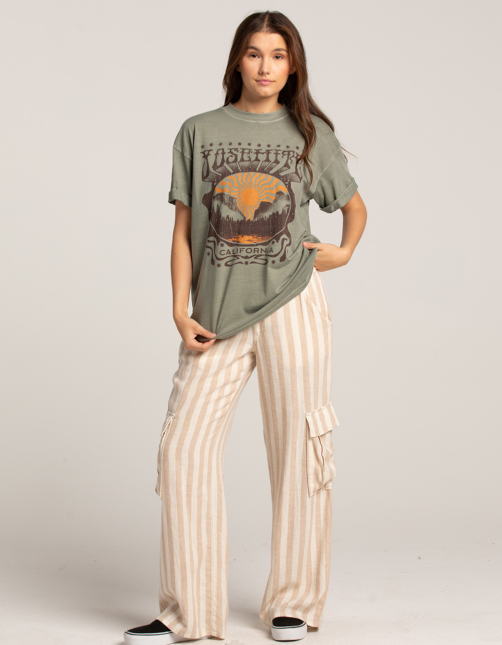 GIRL DANGEROUS Yosemite Womens Boyfriend Tee ARMY Tillys