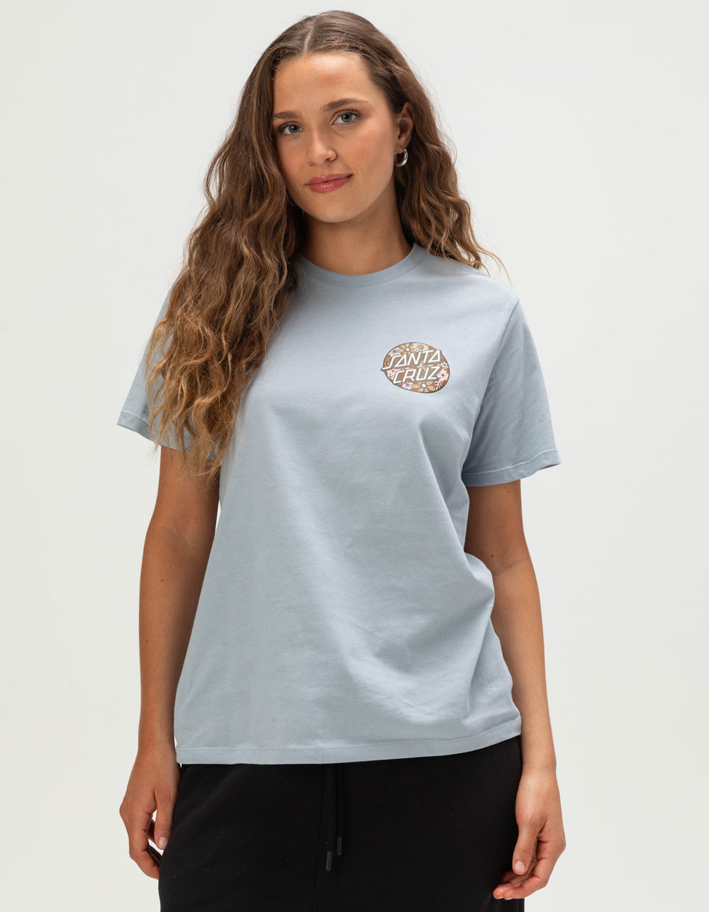 SANTA CRUZ Vibes Dot Womens Tee - LIGHT BLUE