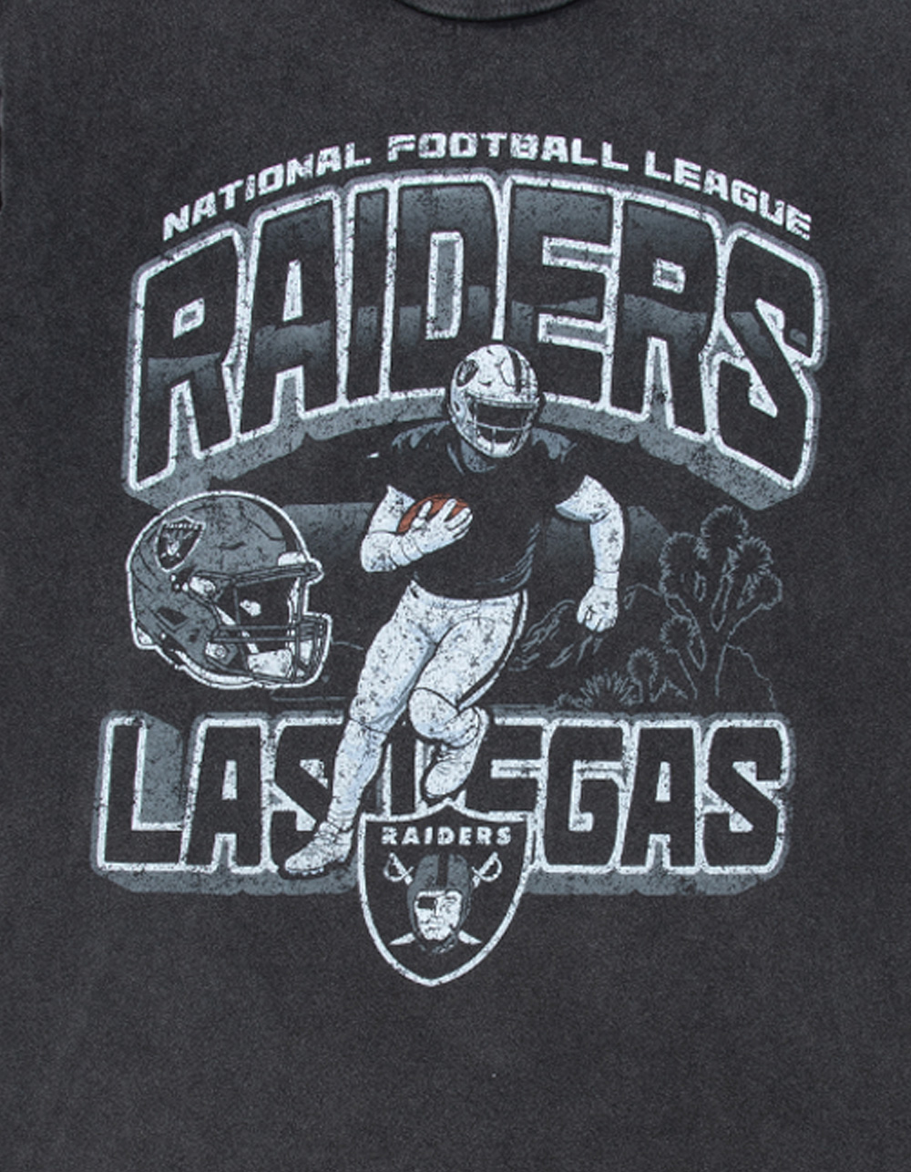 THE WILD COLLECTIVE Las Vegas Raiders Player Mens Tee - WASHED BLACK
