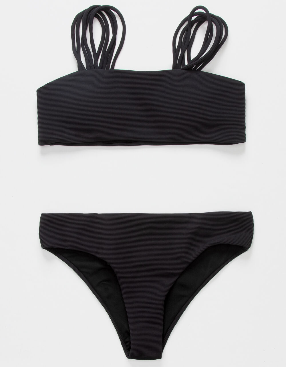 FULL TILT Strappy Bandeau Girls Bikini Set - BLACK | Tillys