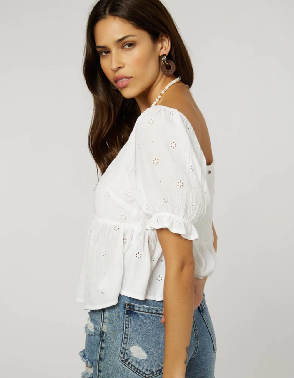 O'NEILL Isabel Womens Eyelet Top - WHITE | Tillys