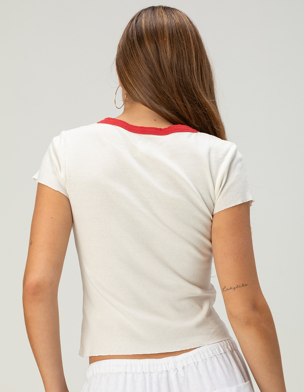 BDG Urban Outfitters Sporty Womens Notch Tee - WHITE