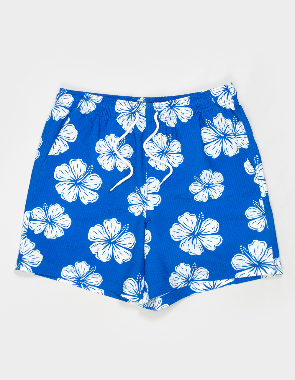 RSQ Mens Seersucker 6.5" Swim Trunks - COBALT