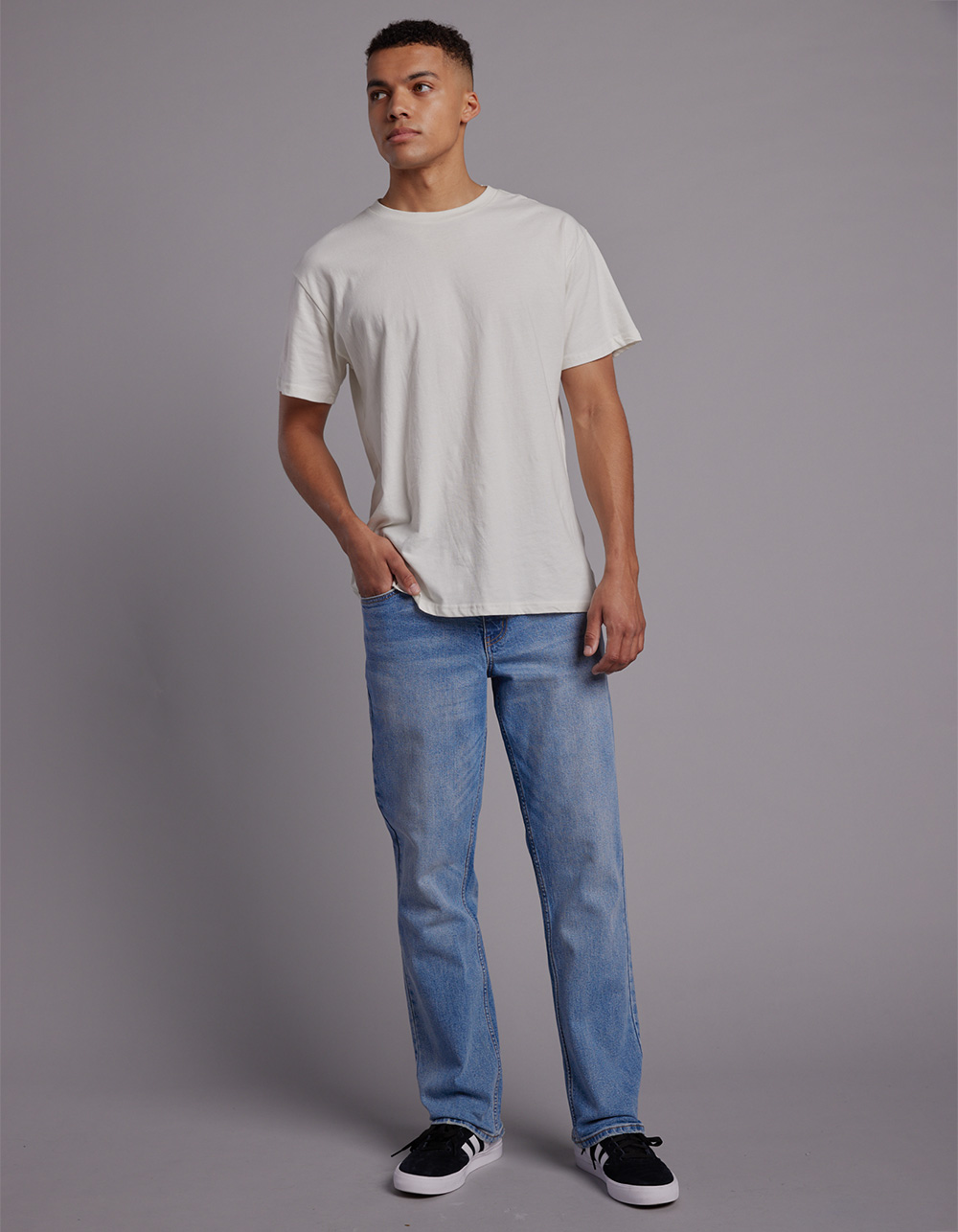 RSQ Mens Straight Medium Wash Denim Jeans