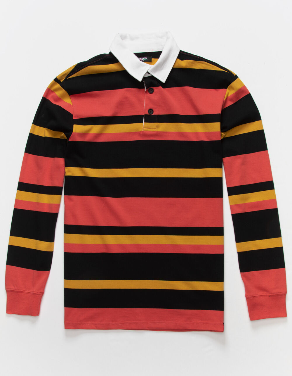 RSQ Striped Mens Rugby Shirt - BERRY - RSQRUG008