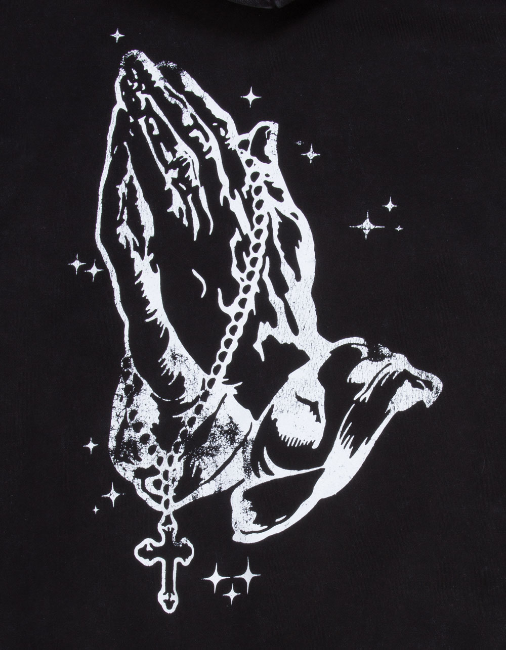 LA FAMILIA Prayer Hands Mens Hoodie - WASHED BLACK