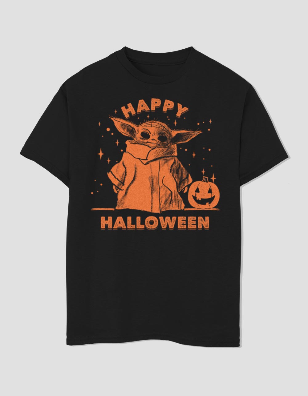 STAR WARS Mandalorian Happy Halloween Unisex Kids Tee - BLACK