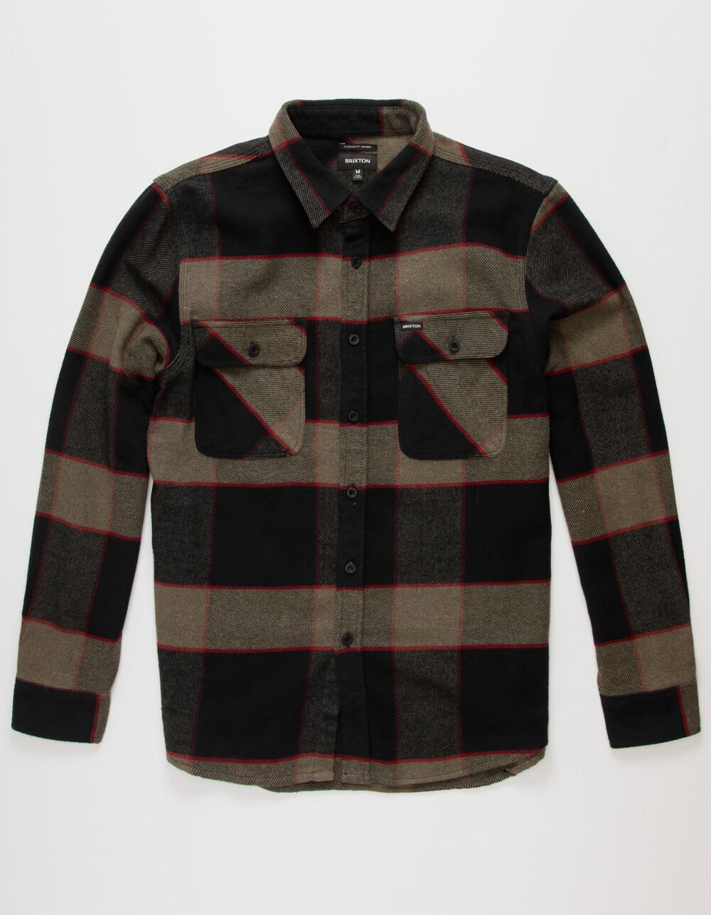 BRIXTON Bowery Mens Flannel - HEATHER GRAY
