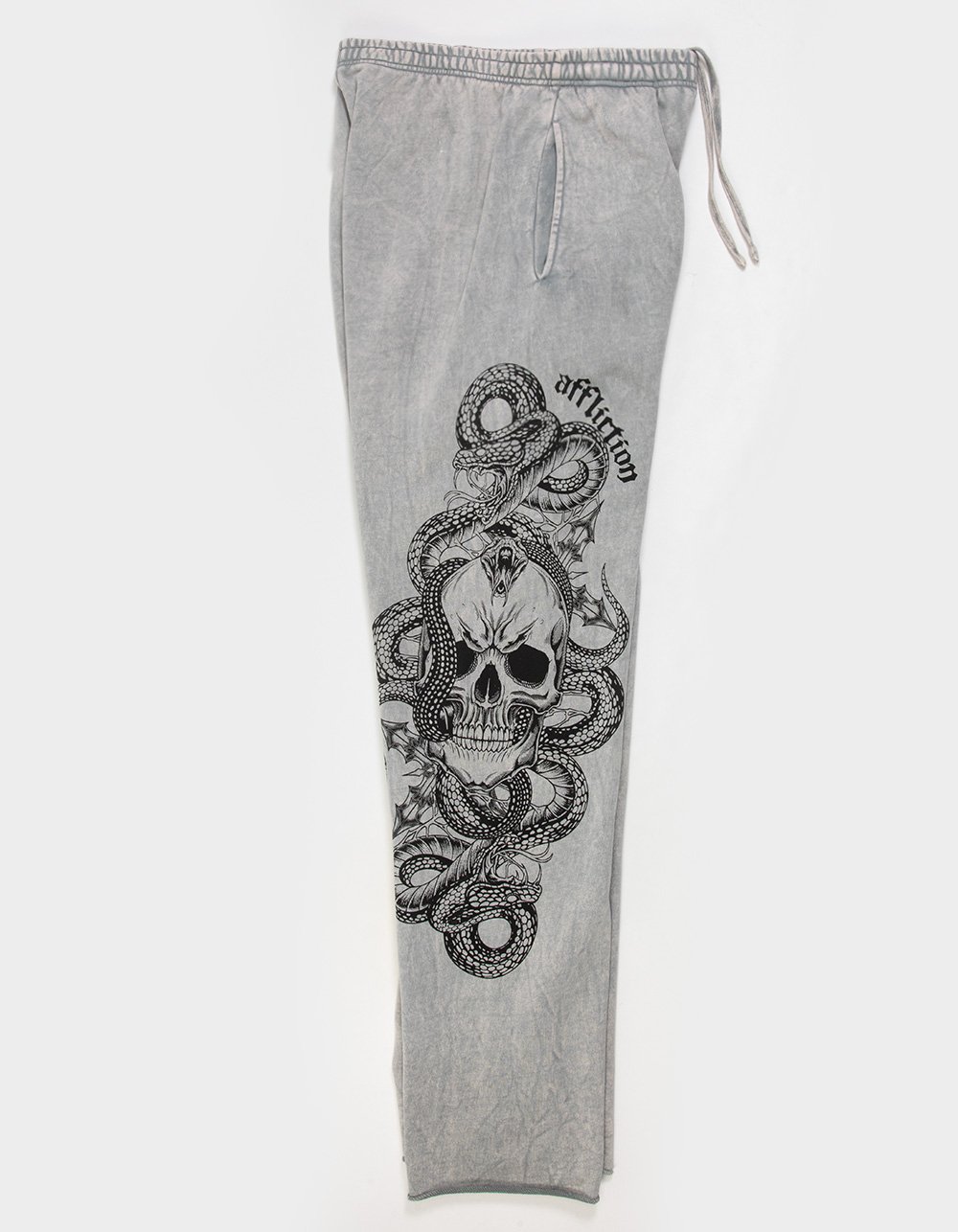 AFFLICTION Deadly Mens Wide Leg Sweatpants - GRAY