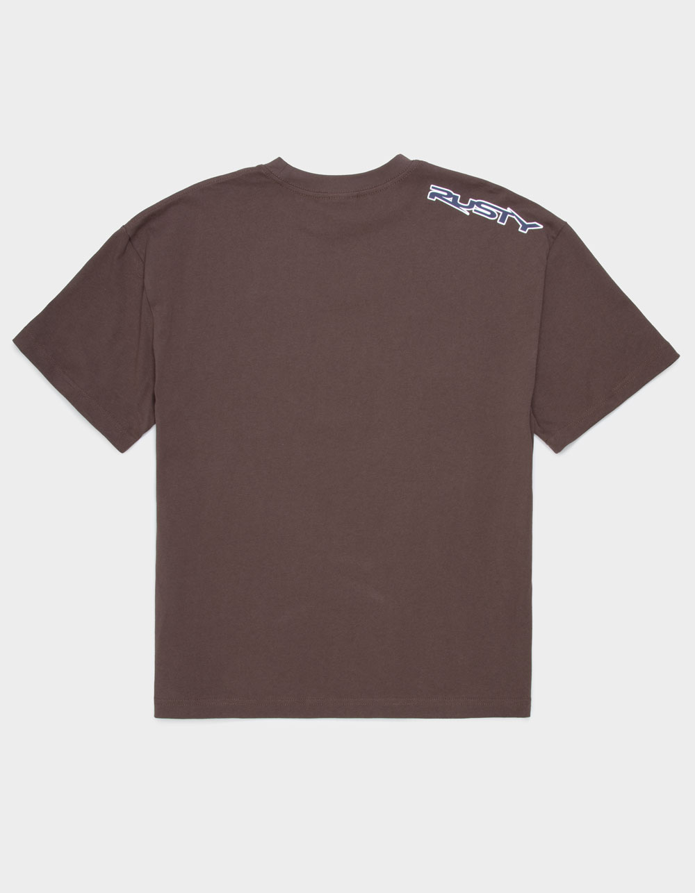 RUSTY Razor Mens Crop Tee - CHOCOLATE