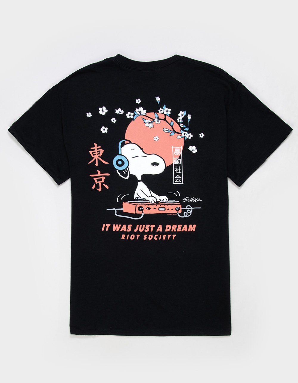 RIOT SOCIETY x Peanuts DJ Mens Tee - BLACK