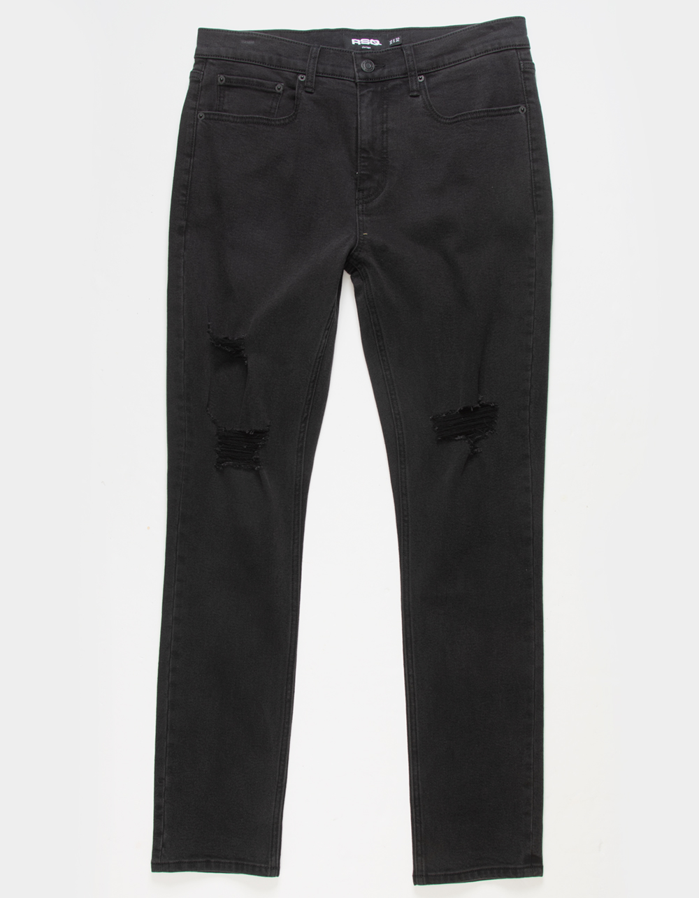 RSQ Mens Slim Taper Jeans - BLACK DESTRUCT | Tillys