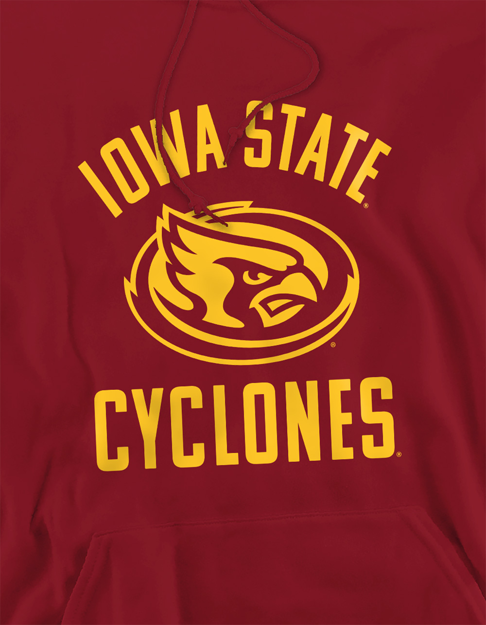 IOWA STATE UNIVERSITY Logo Mens Hoodie - GARNET