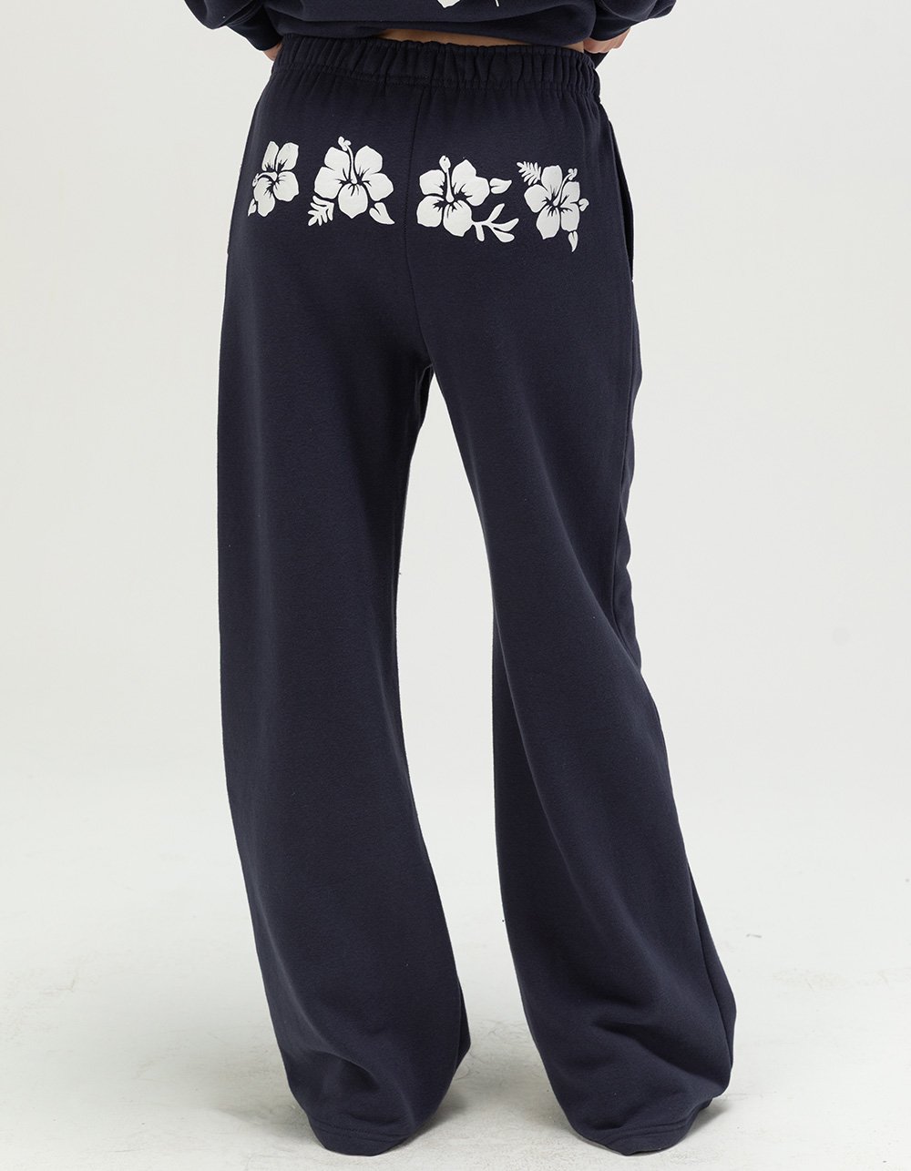 RIOT SOCIETY Beach Womens Wide Leg Sweatpants - NAVY