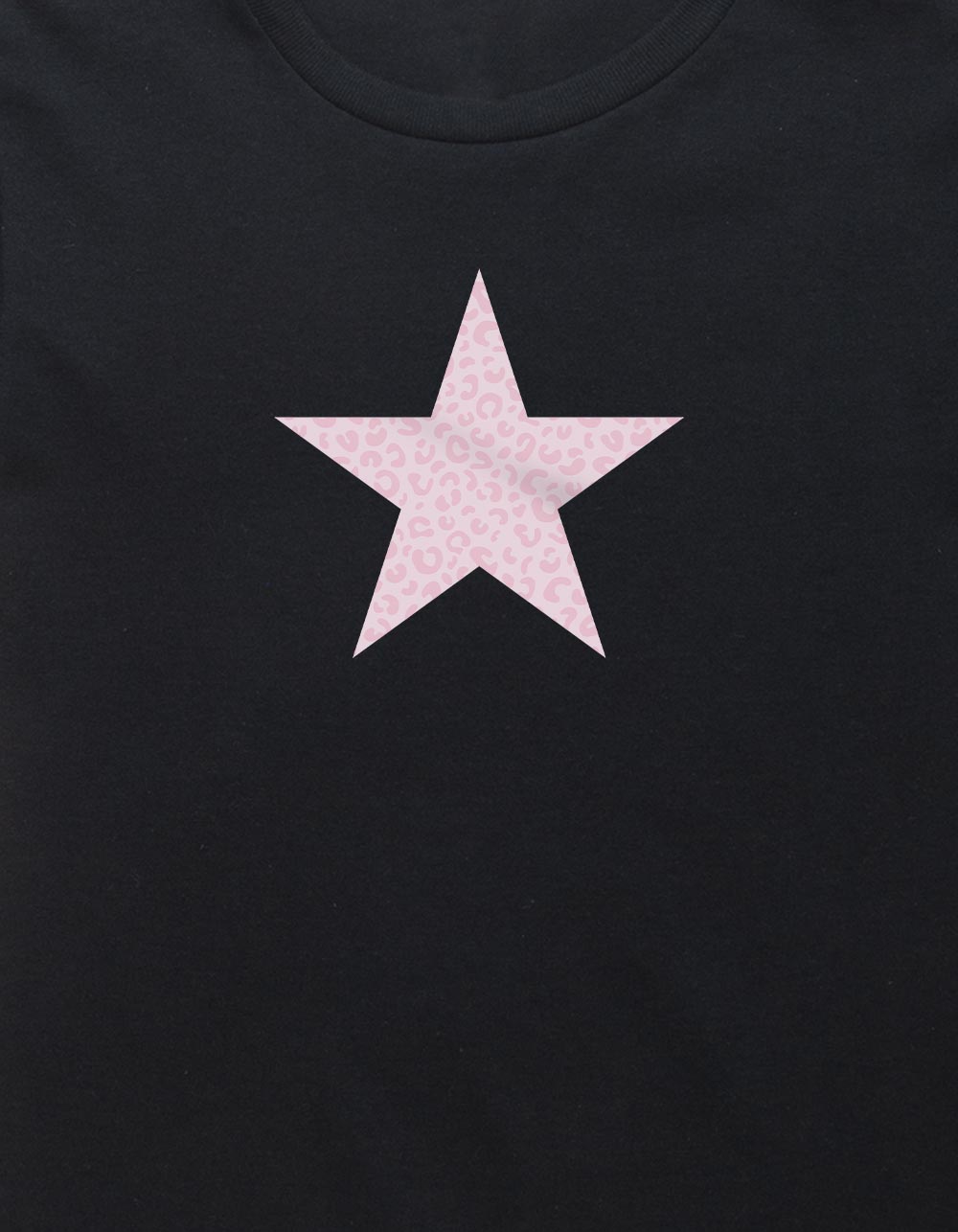 STAR Pink Leopard Unisex Kids Tee - BLACK