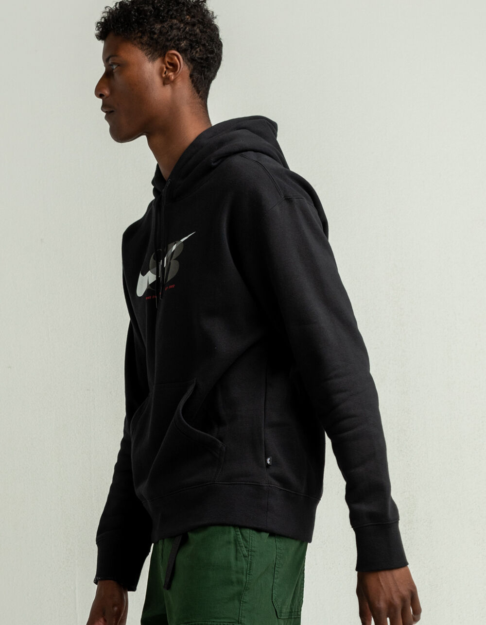 NIKE SB Swoosh Through Mens Hoodie BLACK Tillys