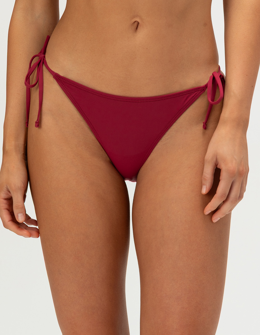 FULL TILT Cheeky Tie Side Bikini Bottoms - RUBY