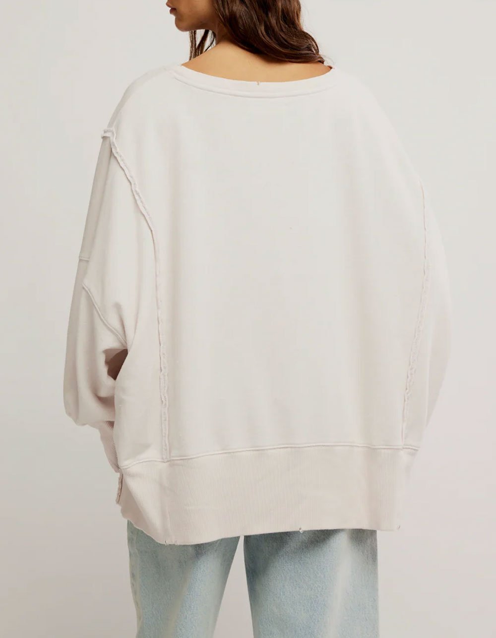 FREE PEOPLE Camden Womens Oversized Lightweight Sweatshirt - CREAM