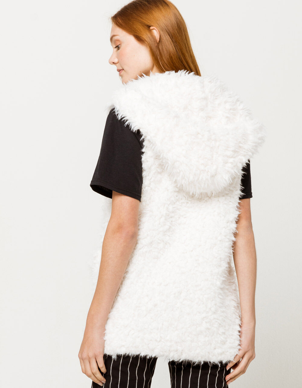 ASHLEY Faux Fur Womens Vest WHITE Tillys