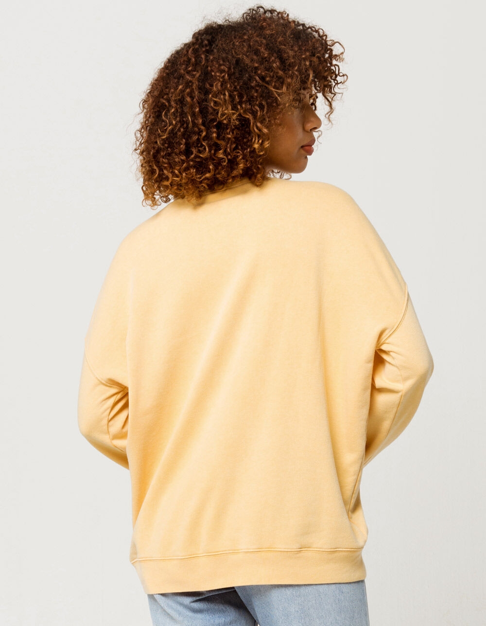 FULL TILT Essentials Washed Boyfriend Yellow Womens Sweatshirt - YELLOW ...