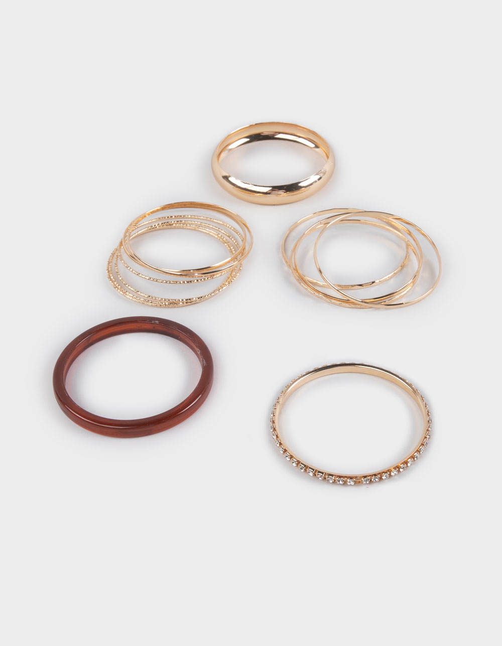FULL TILT Multi Twist Bangle Bracelets - GOLD