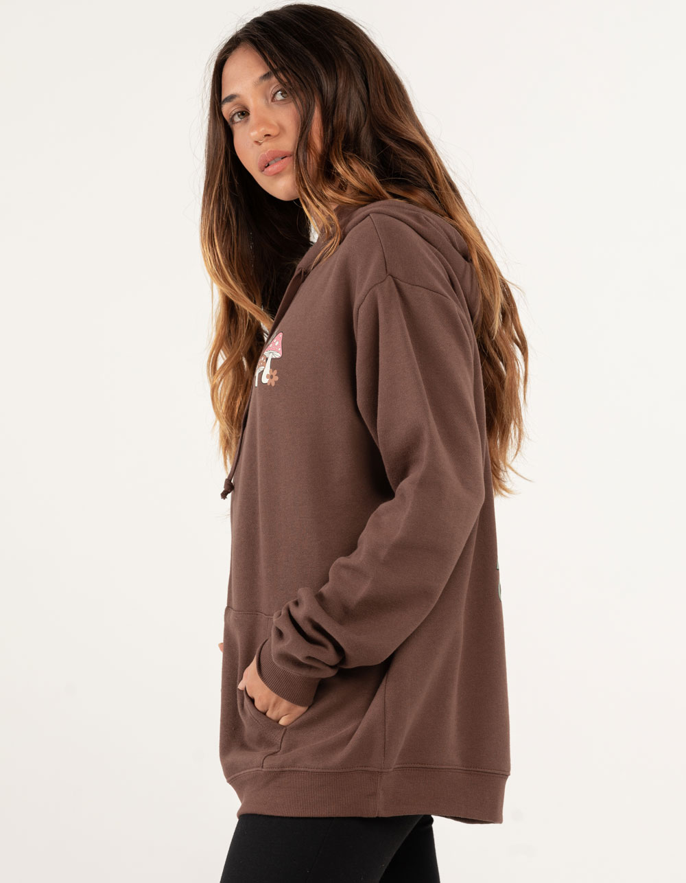 FULL TILT Positive Womens Zip Up Hoodie - DARK BROWN | Tillys