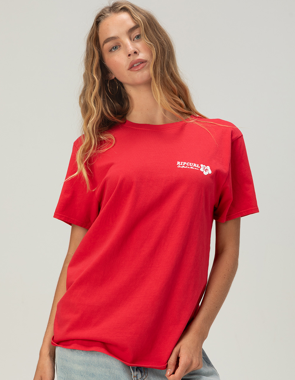 RIP CURL Hibiscus Womens Relaxed Tee - RED
