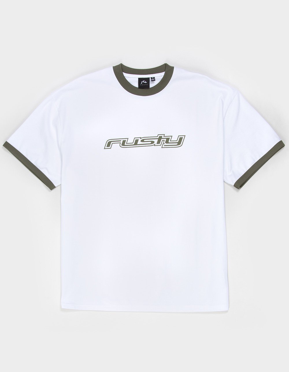 RUSTY Mens Ringer Tee - WHITE