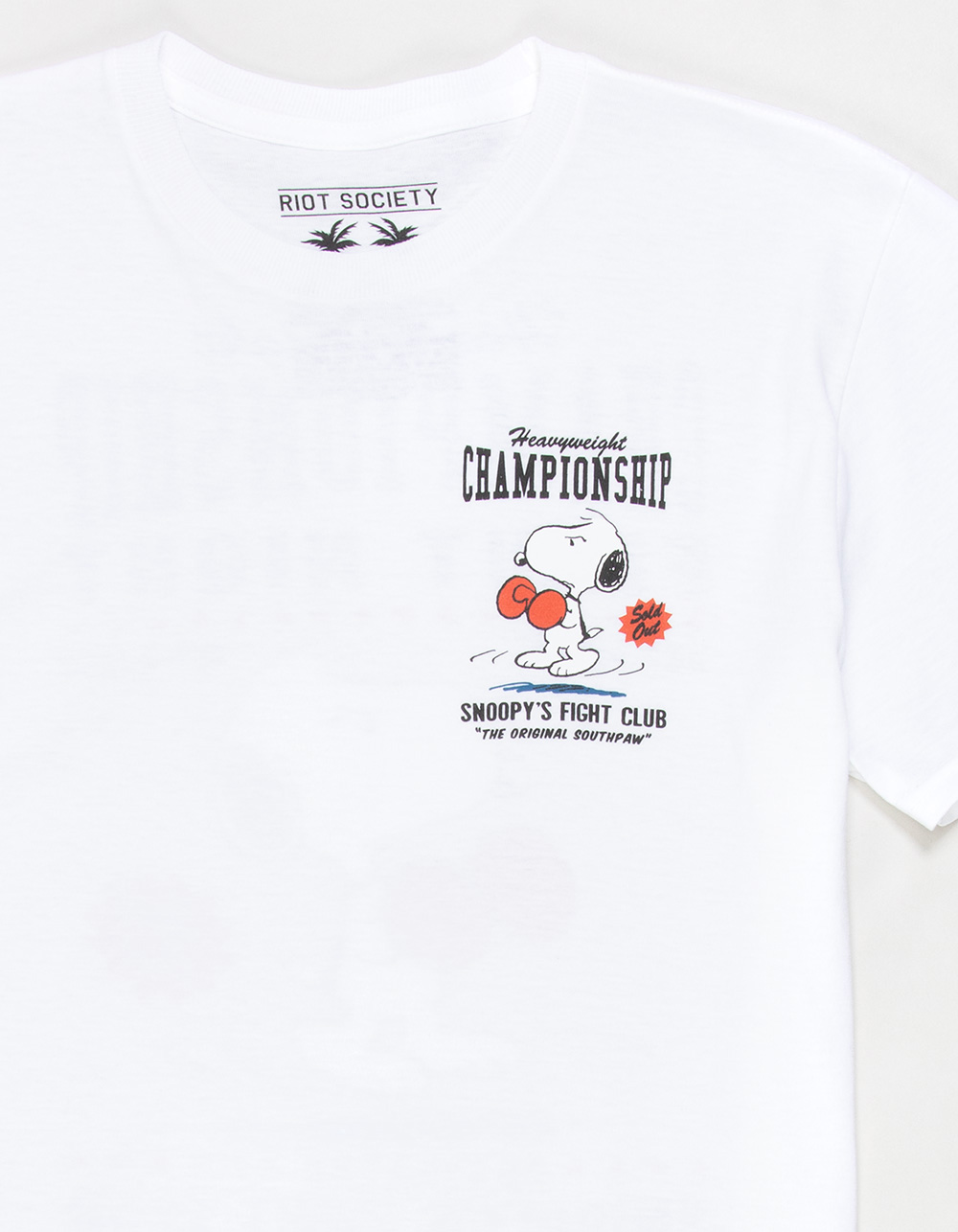 RIOT SOCIETY x Peanuts Snoopy's Fight Club Boys Tee - WHITE