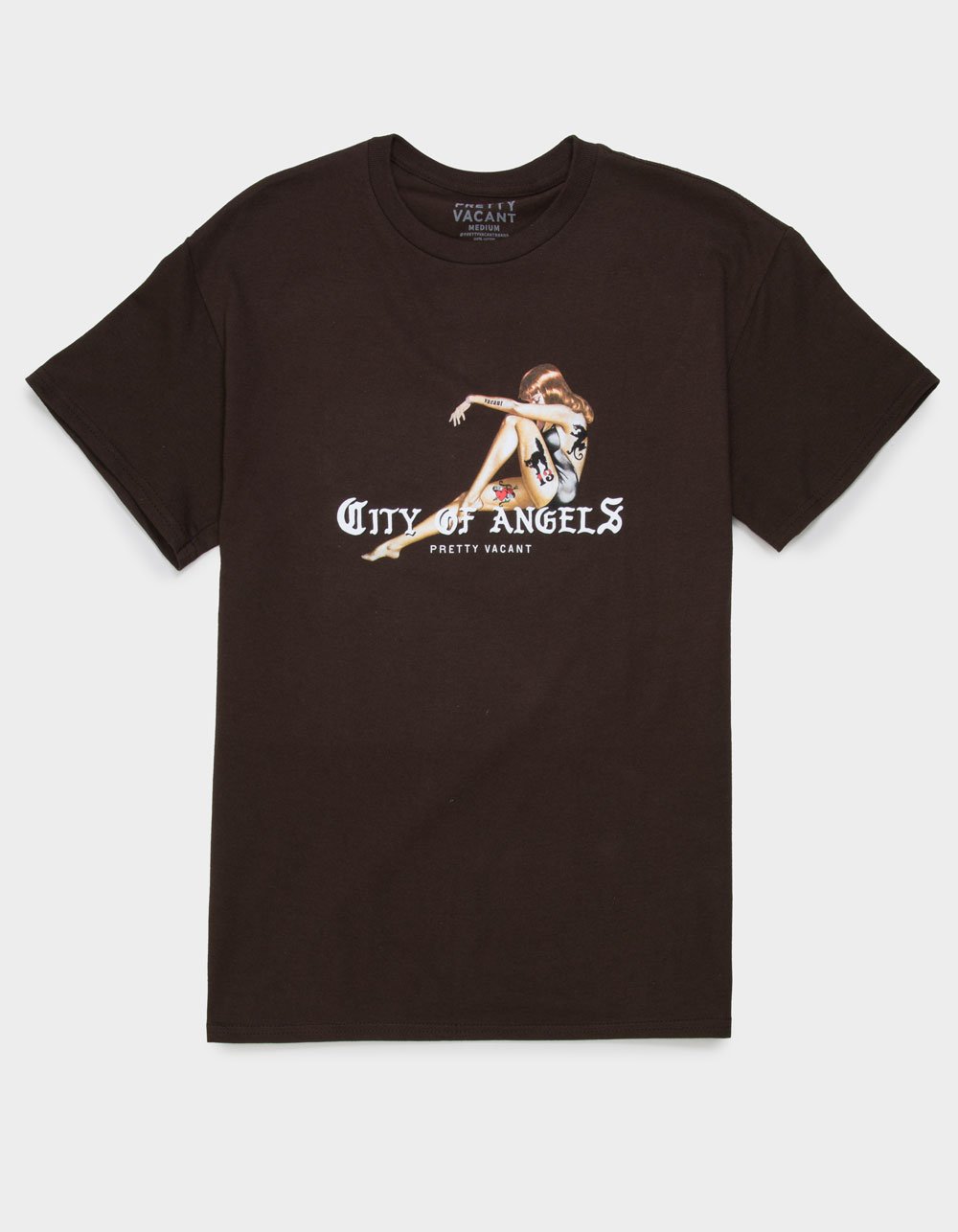 PRETTY VACANT City Of Angels Mens Tee - BROWN