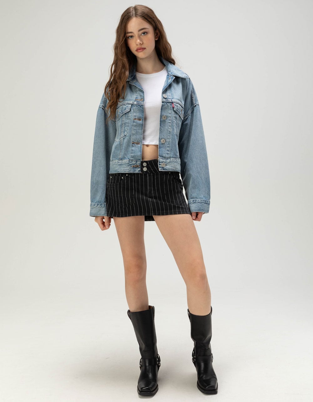 LEVI'S Premium Womens Crop Trucker Jacket - Sunny Season MED BLAST