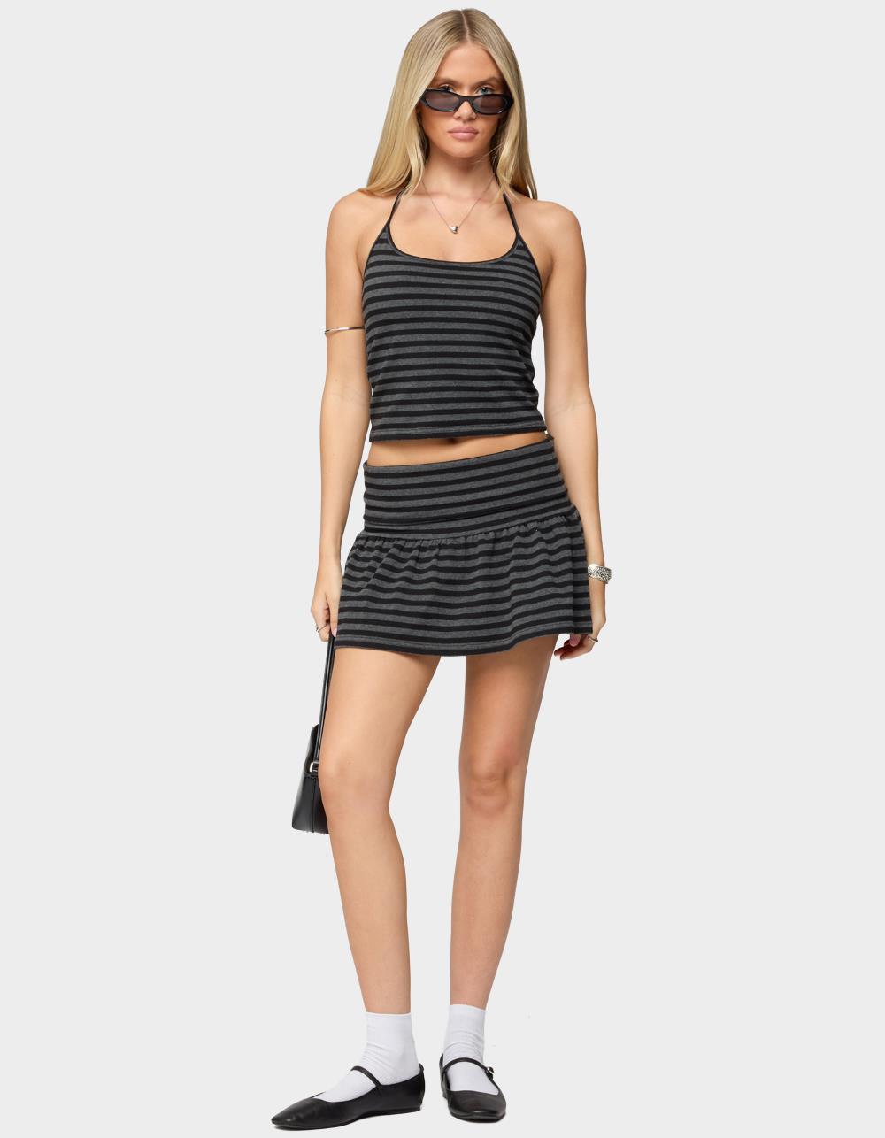 EDIKTED Moria Striped Halter Top - BLACK