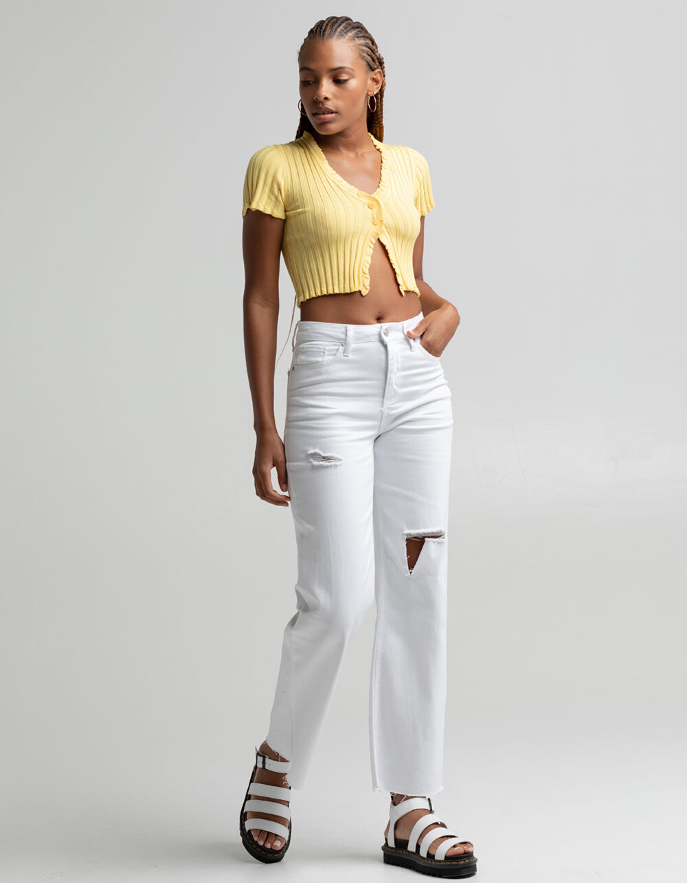 Womens White Boot Leg Jeans