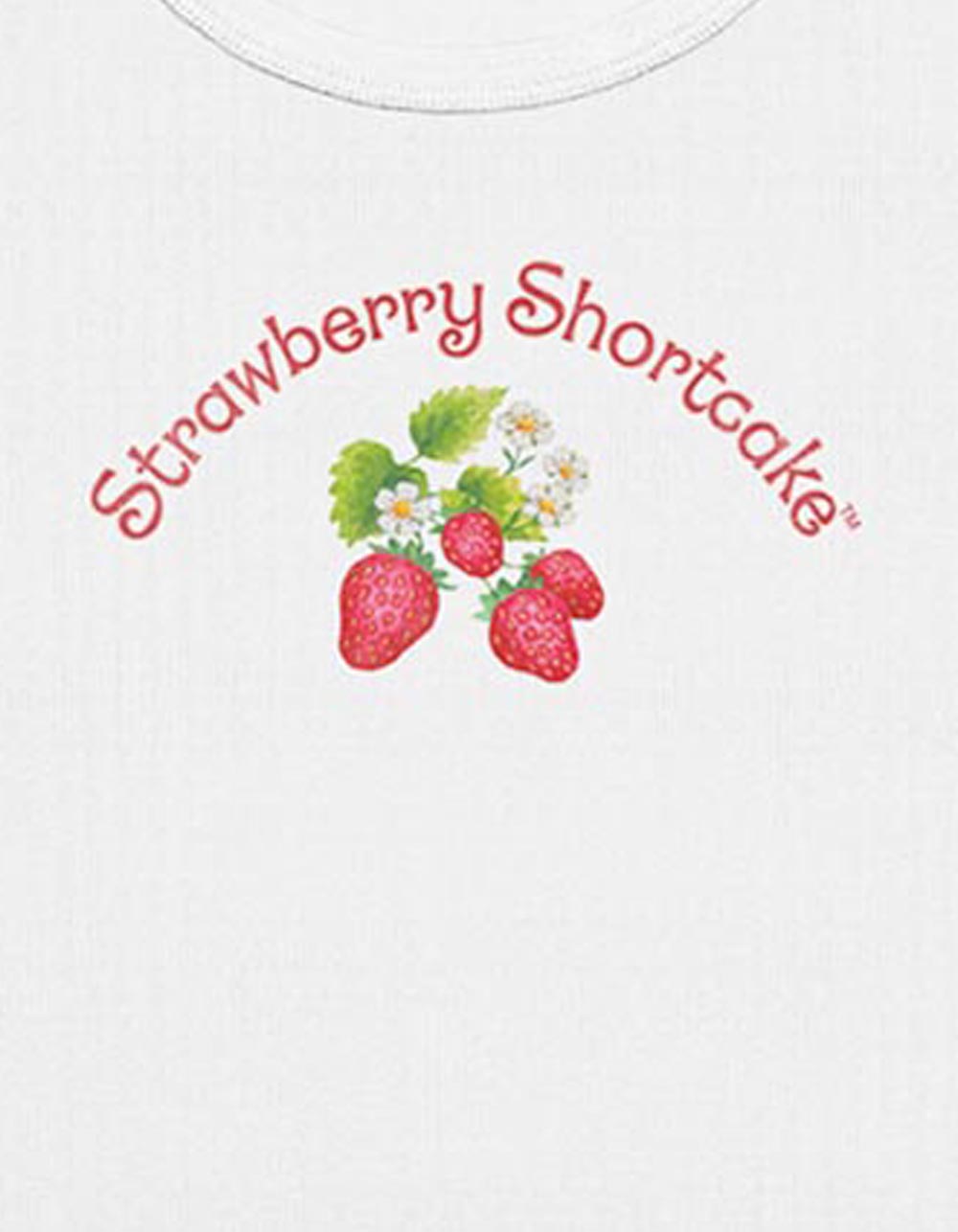 STRAWBERRY SHORTCAKE Strawberries Womens Baby Tee - CREAM