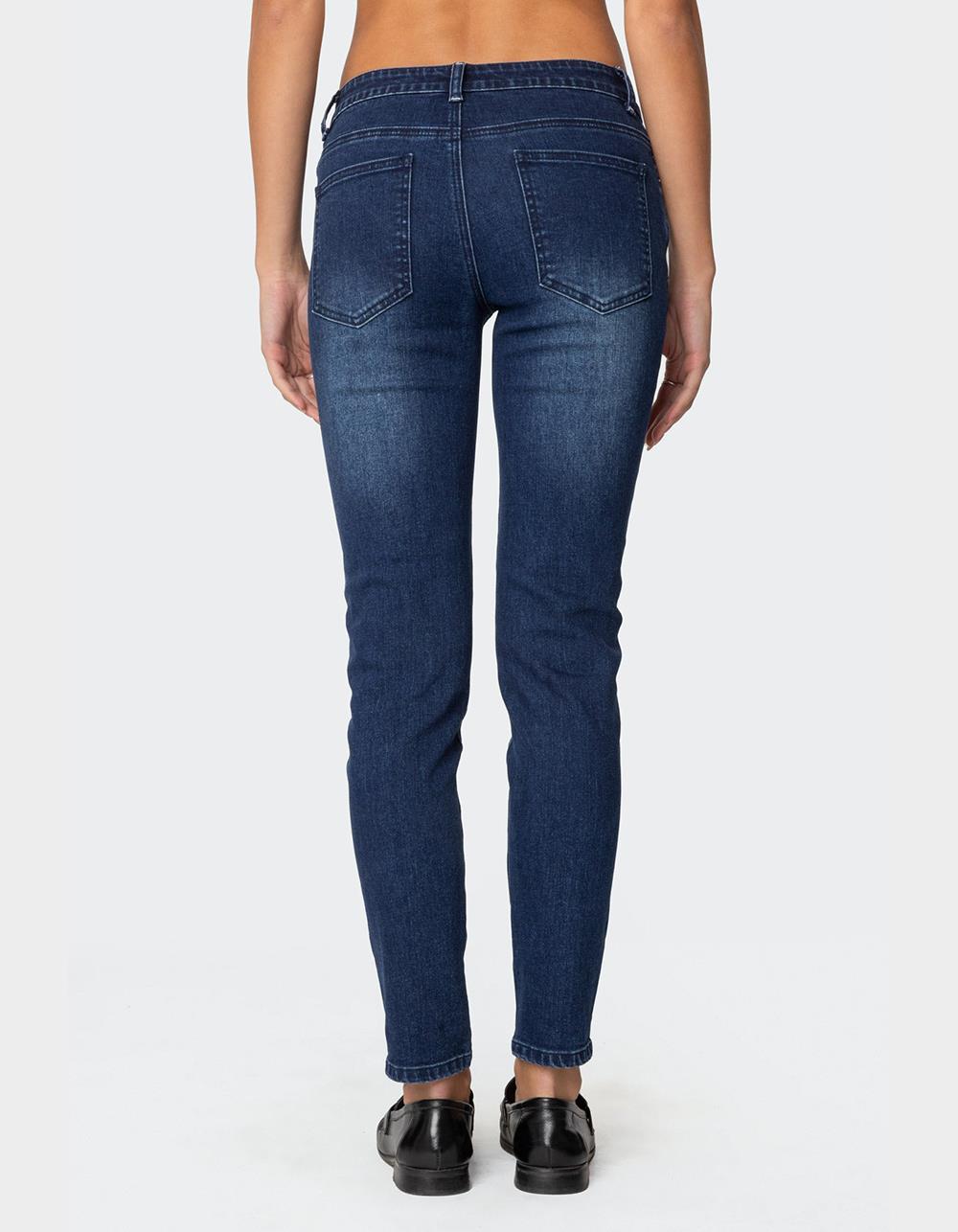 EDIKTED Rosalia Skinny Jeans - DARK BLUE
