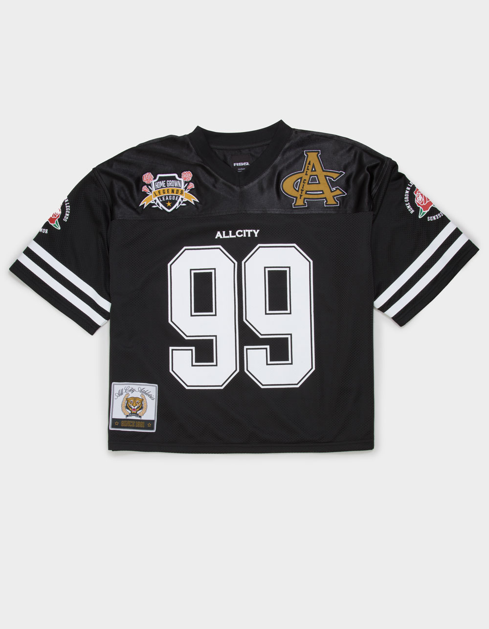 RSQ Mens Baggy Crop Mesh Jersey - BLACK