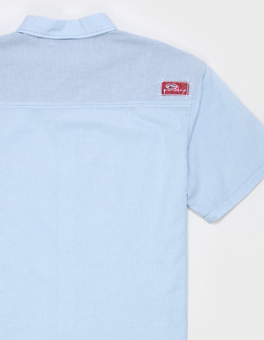 RUSTY Crisis Mens Crop Button Up Shirt - LIGHT BLUE