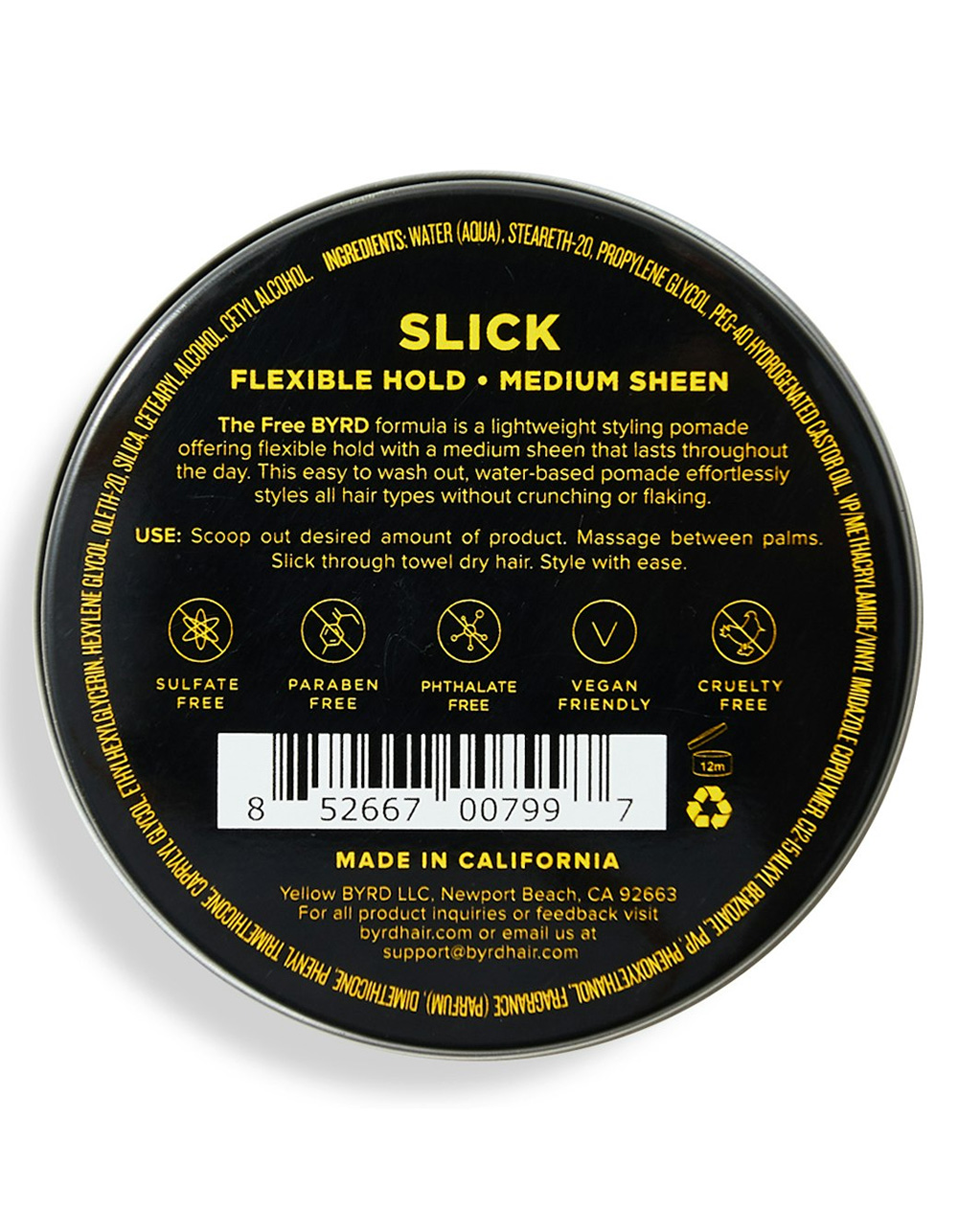 BYRD Slick Pomade - BLACK