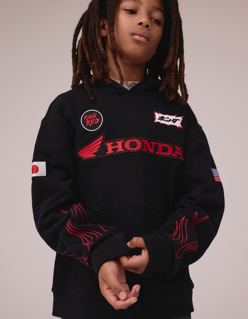 HONDA Daytona Boys Hoodie - WASHED BLACK