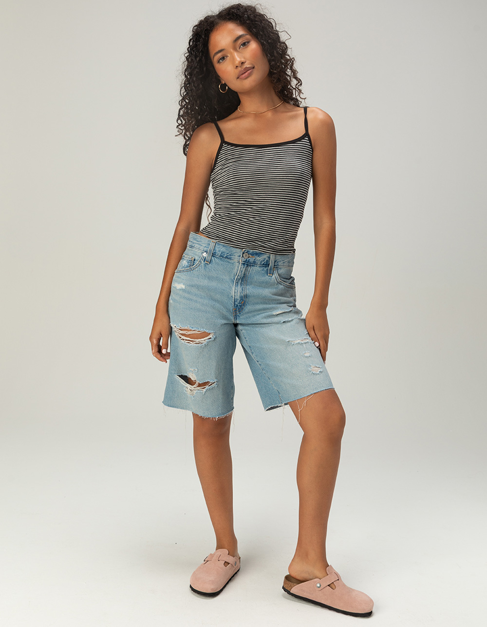 LEVI'S Premium Baggy Dad Womens Jorts - Been There MEDIUM DESTRUCTED