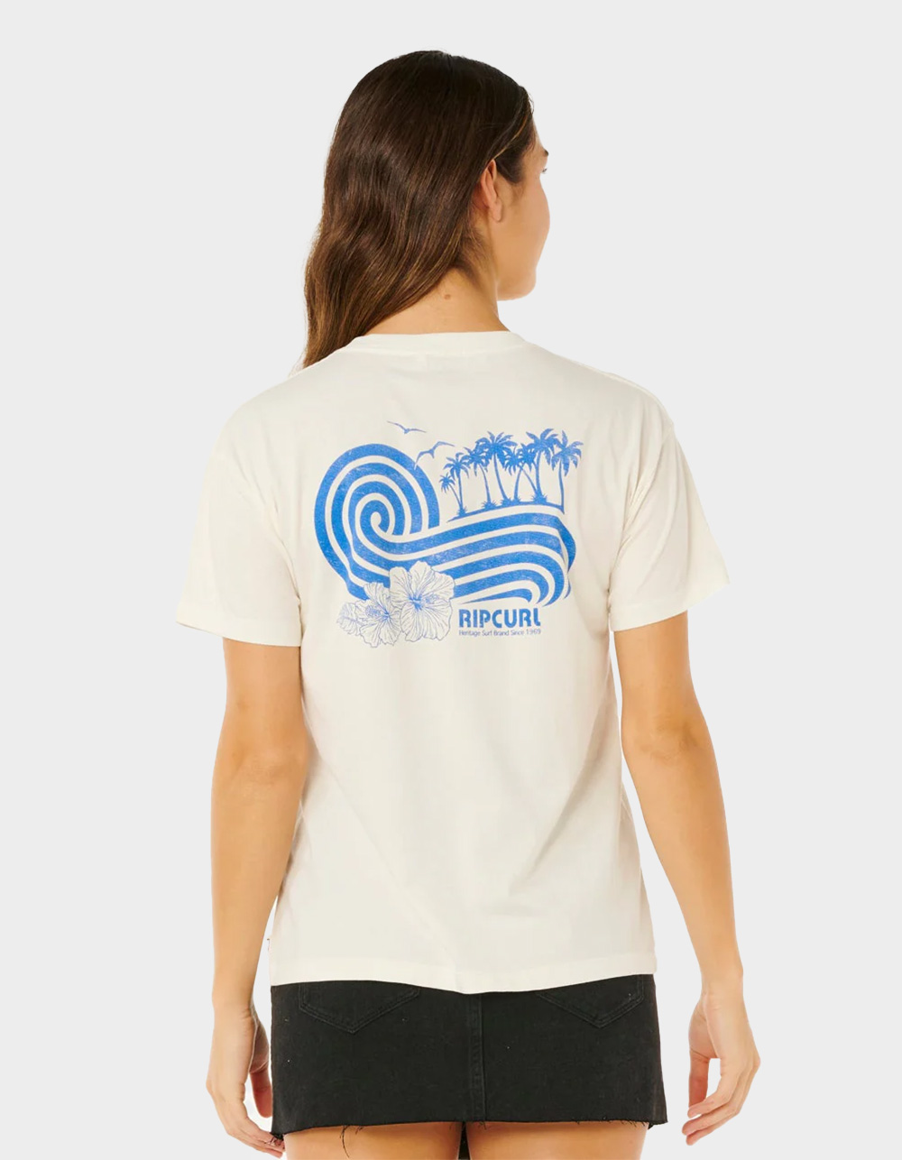 RIP CURL Ocean Break Womens Relaxed Tee - BONE