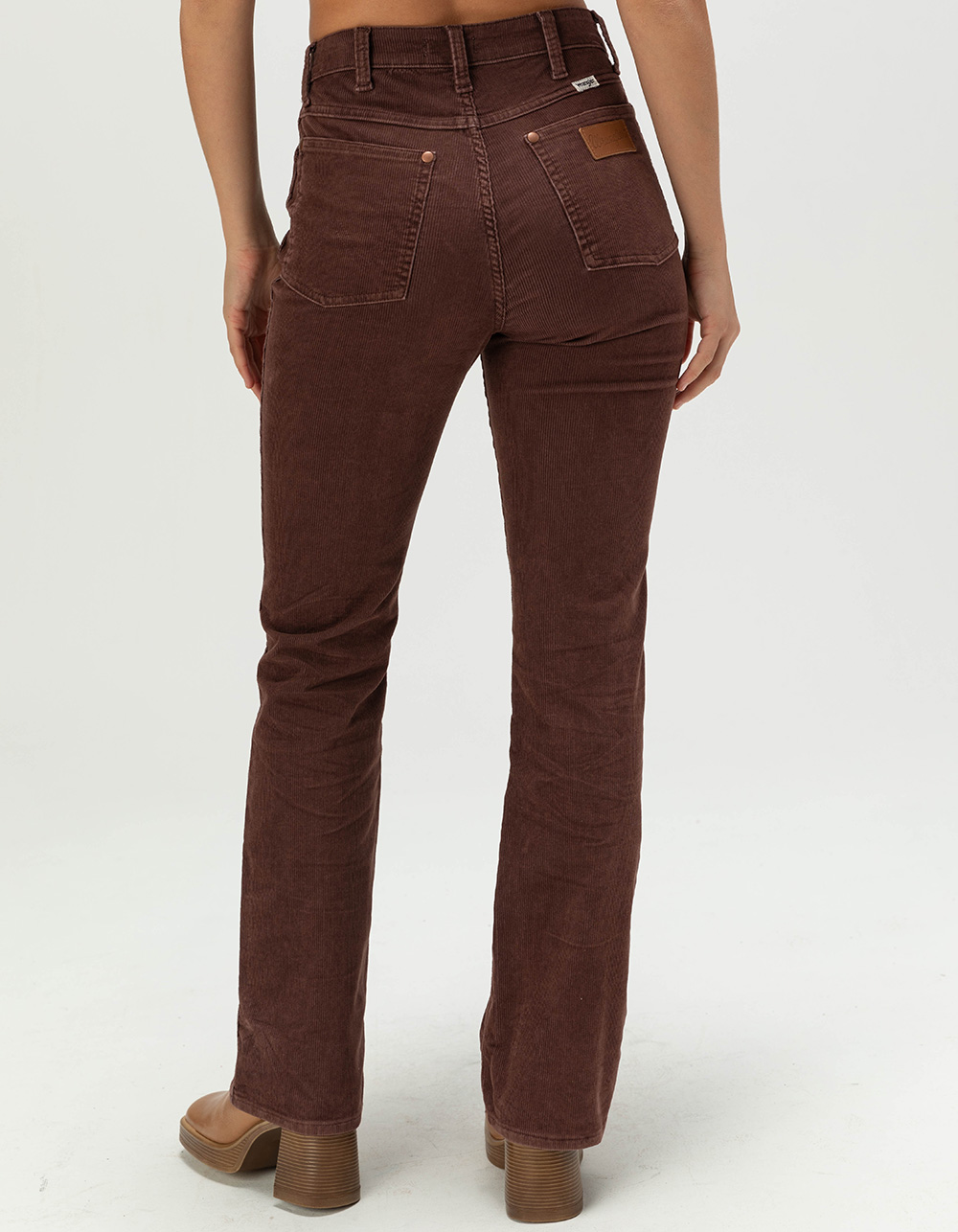 WRANGLER Womens High Rise Bootcut Corduroy Pants - MAHOGANY