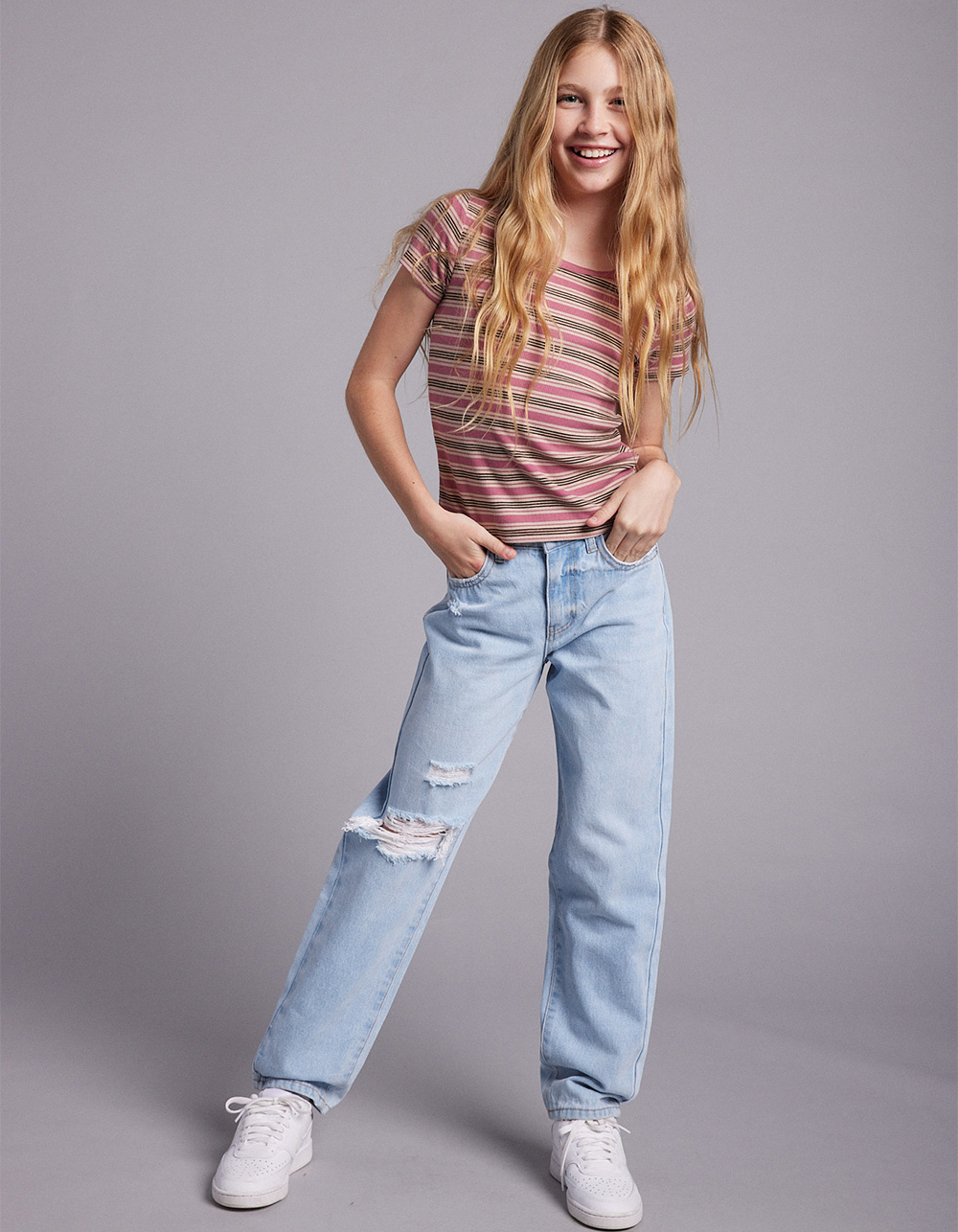 RSQ Girls High Rise 90's Jeans - LIGHT WASH
