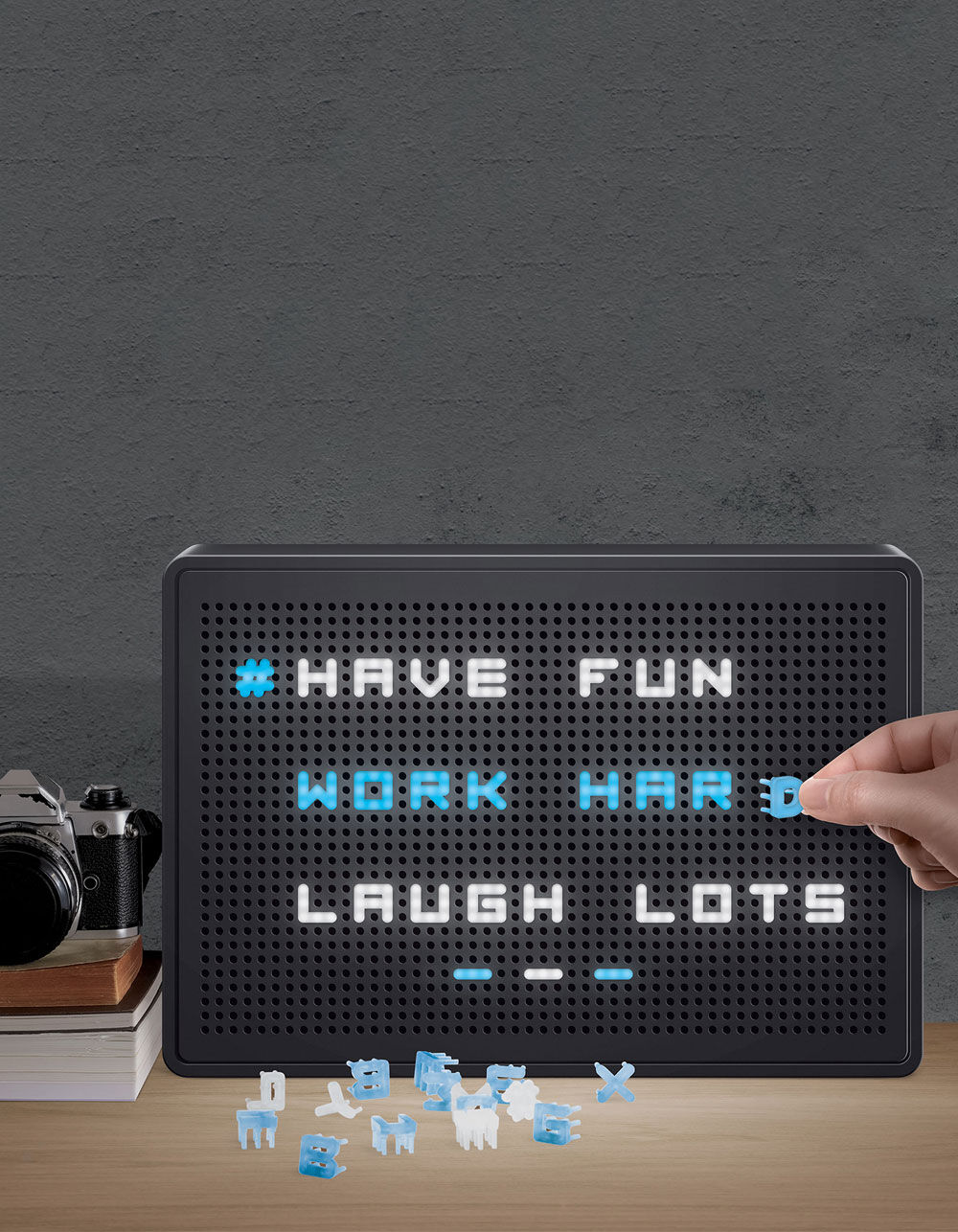 Mini Light Up LED Peg Message Board BLACK Tillys