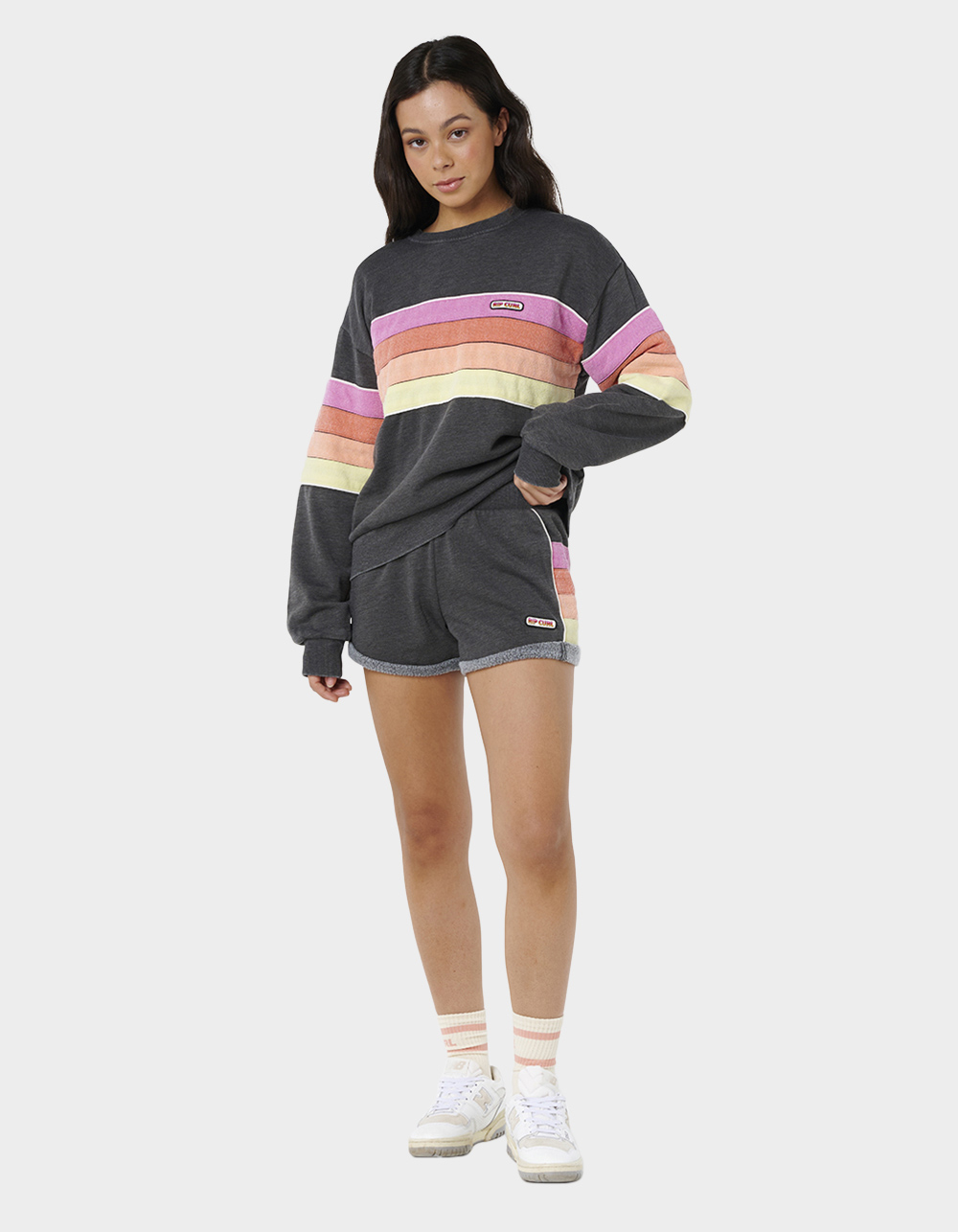 RIP CURL Surf Revival Womens Fleece Shorts - WASHED BLACK