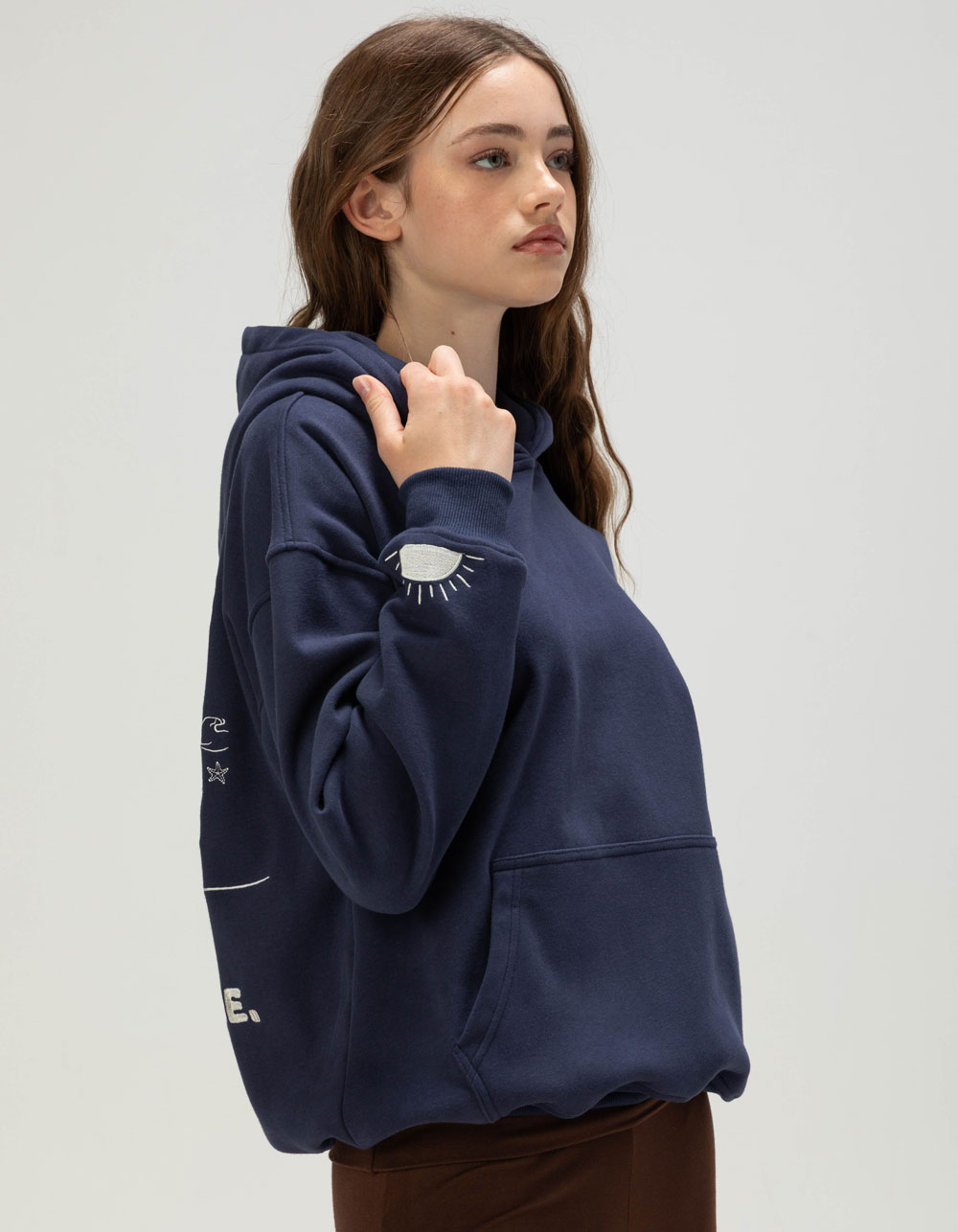 SUNSET SURF Slow Down Womens Hoodie - NAVY