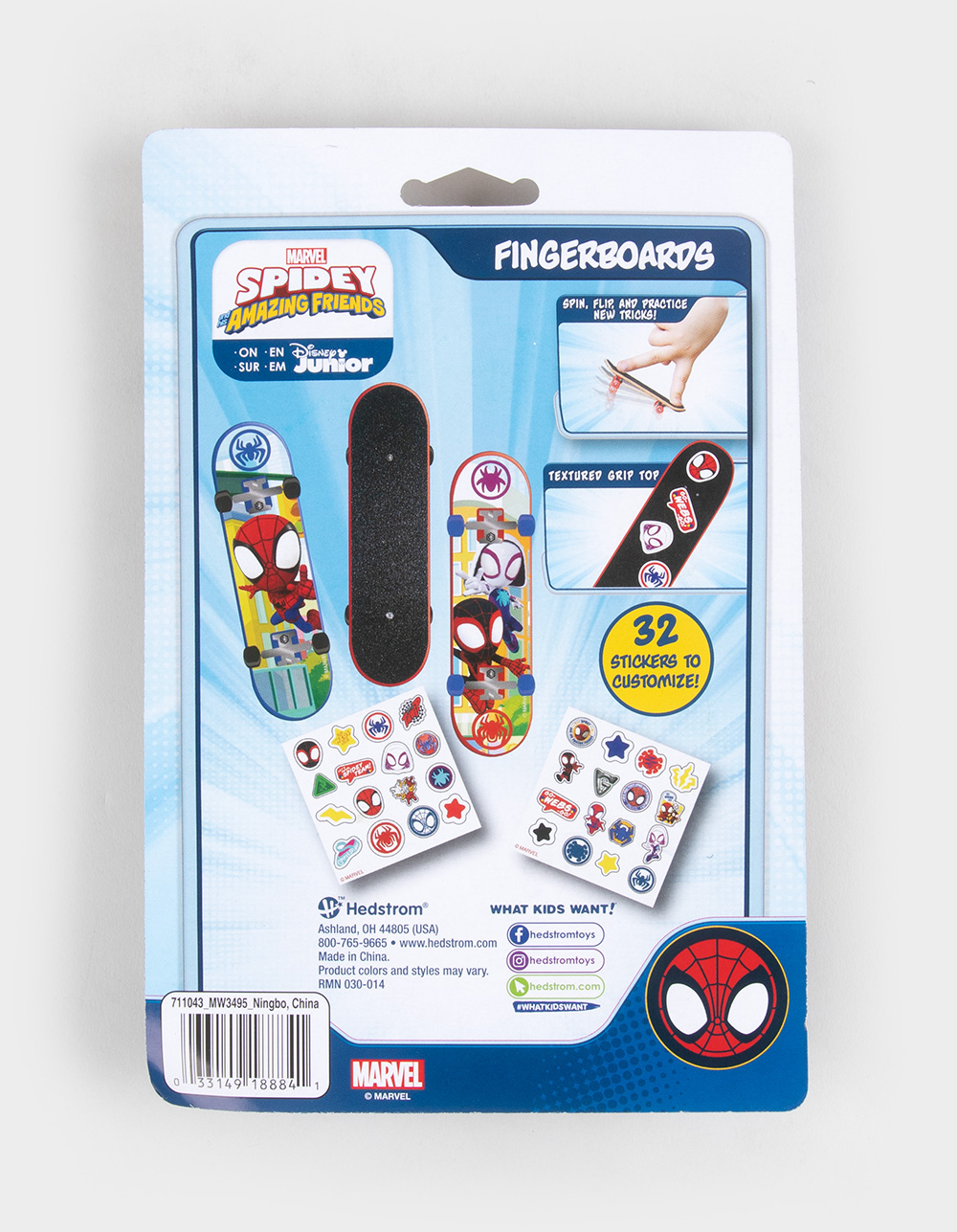 MARVEL Spider-Man Spidey Amazing Friends 3 Pack Fingerboards - MULTI